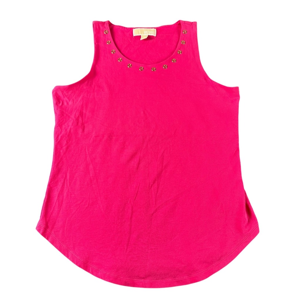Michael Michael Kors Pink Grommet Scoop Neck Tank Top Womens Medium Sleeveless